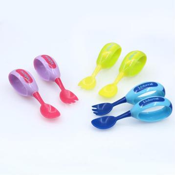 Kidsme - Toddler Spoon & Fork Set,blauw, roze of groen,lila beschikbaar voor biedingen