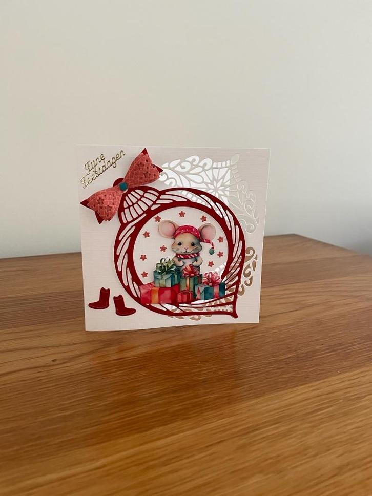 Kaartje kerst (95), Hobby en Vrije tijd, Kaarten | Zelfgemaakt, Nieuw, Kerst, Ophalen of Verzenden