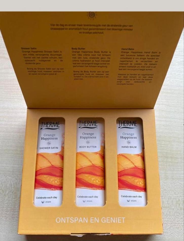 Therme Orange Hapinesse Welness box, Sieraden, Tassen en Uiterlijk, Uiterlijk | Lichaamsverzorging, Nieuw, Bad & Douche, Ophalen of Verzenden