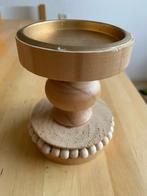 Echt Houten Kandelaar Aarika stijl voor grote Kaars zgan!, Ophalen of Verzenden, Zo goed als nieuw, Hout, Kandelaar