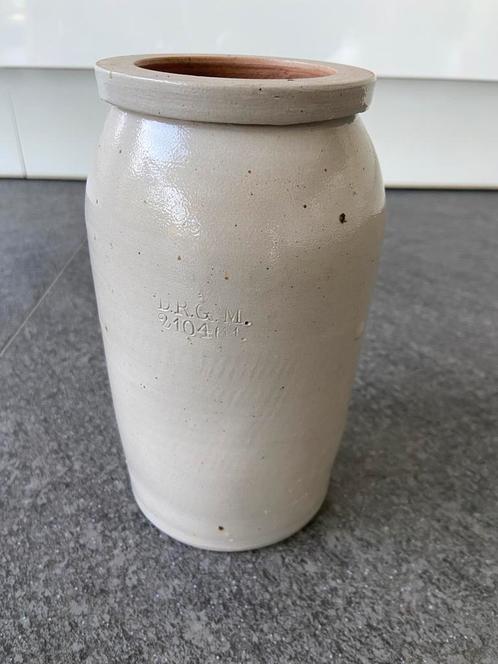 Mooie puntgave oude grijze grespot gres sobere vaas, Antiek en Kunst, Curiosa en Brocante, Ophalen of Verzenden