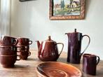 Bruin retro koffie setje servies theepot porselein, Huis en Inrichting, Overige typen, Ophalen of Verzenden, Zo goed als nieuw