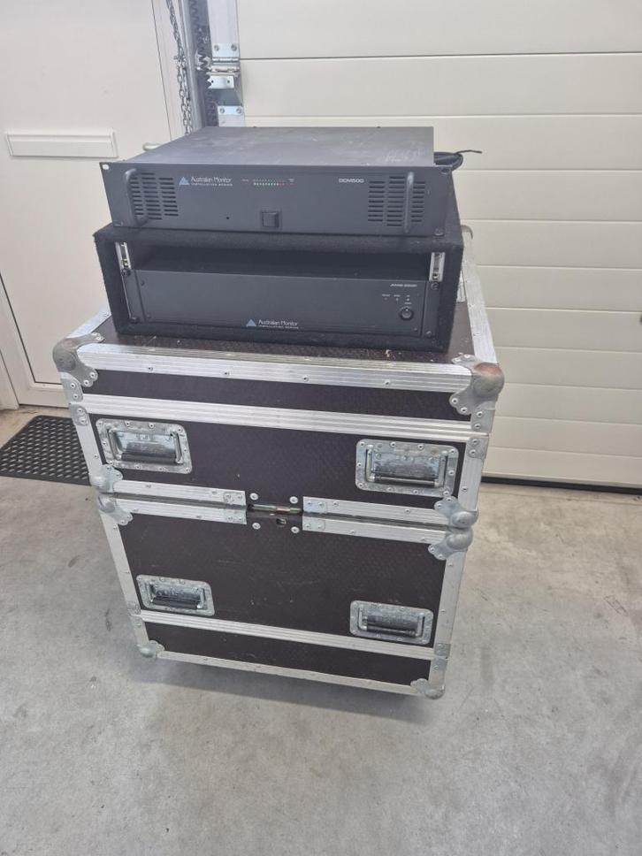 100 volt  systeem 6 hoorns en 2 versterkers, Audio, Tv en Foto, Professionele Audio-, Tv- en Video-apparatuur, Zo goed als nieuw