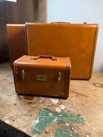 Originele Samsonite vintage koffers en beautycase (leer), Ophalen, Gebruikt, Leer, Slot