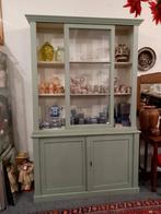 Buffetkast mintgroen glaskast vitrine keukenkast, Ophalen, 100 tot 150 cm, 25 tot 50 cm, Gebruikt