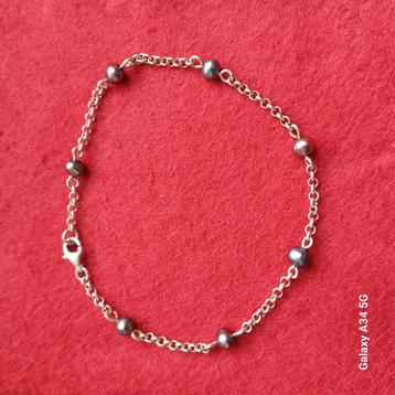 Zilveren armband met parels beschikbaar voor biedingen