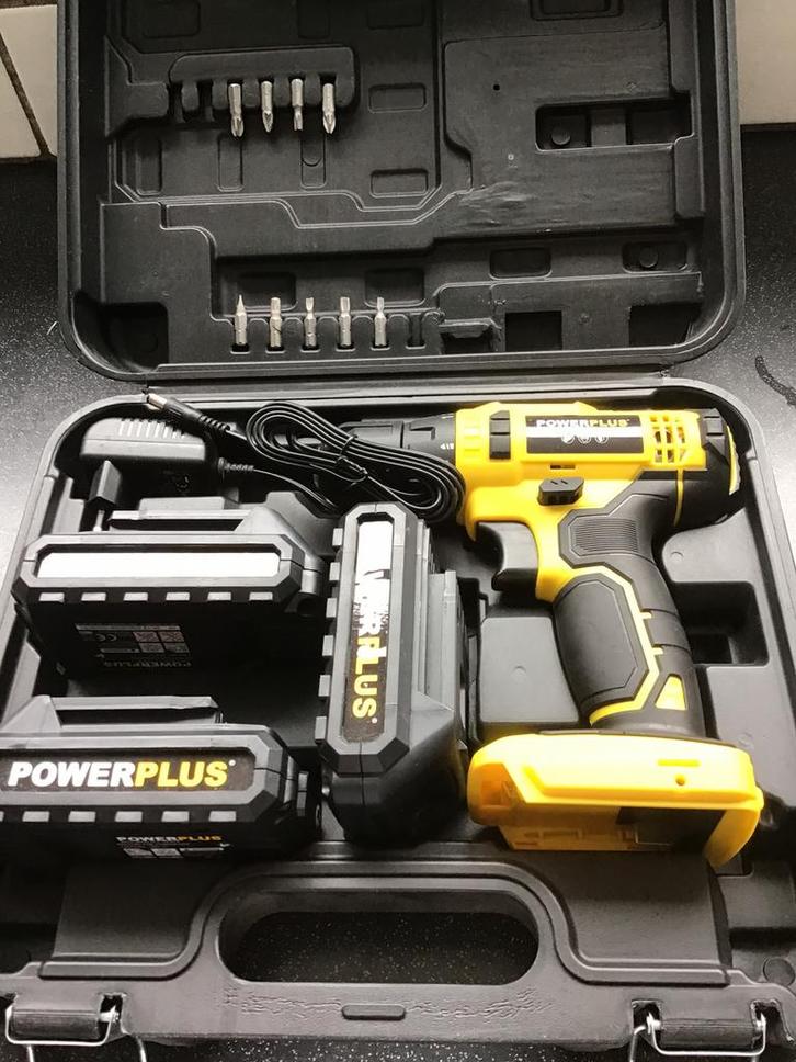 Powerplus accu boormachine zgan zie foto’s, Doe-het-zelf en Verbouw, Gereedschap | Boormachines, Zo goed als nieuw, Boormachine
