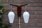 Vintage Design Wandlamp met Melkglas, Ophalen, Gebruikt, Glas, Vintage Design    Mid Century