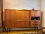 Vintage deens mid century teak highboard dressoir, Huis en Inrichting, Kasten | Dressoirs, Ophalen, 25 tot 50 cm, 200 cm of meer