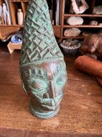 Oud Bronzen Edo Ife hoofd Benin Yoruba, Antiek en Kunst, Ophalen of Verzenden