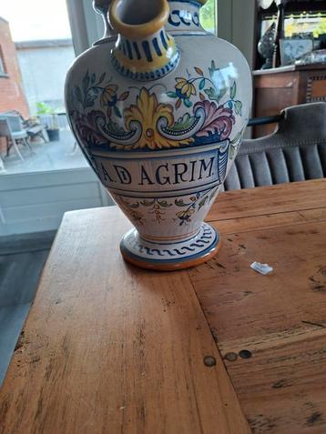 Antieke Majolica Kruik - AD AGRIM 27cm beschikbaar voor biedingen