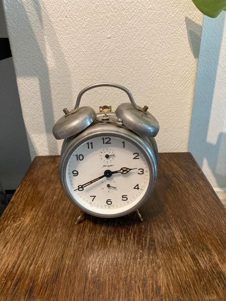 Vintage Jerger Mechanische Wekker - Jaren '50/'60, Huis en Inrichting, Woonaccessoires | Klokken, Gebruikt, Wekker of Tafelklok