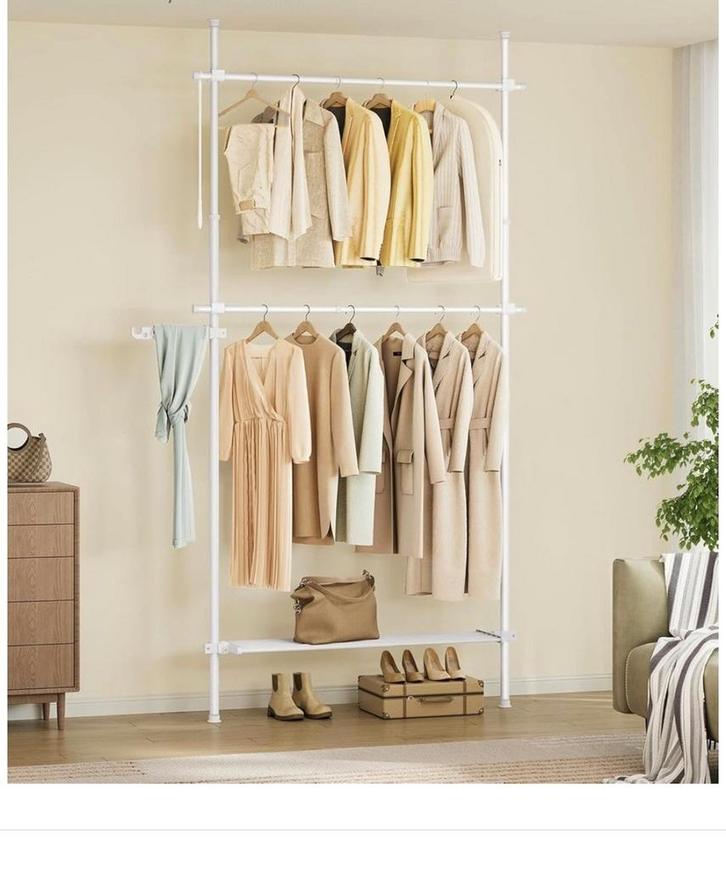 Kapstok Garderoberek Wit van grond tot plafond 208-310cm, Huis en Inrichting, Woonaccessoires | Kapstokken, Nieuw, Staande kapstok