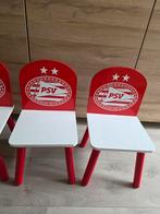 Drie houten psv stoeltjes, Ophalen of Verzenden, Gebruikt, Stoel(en)