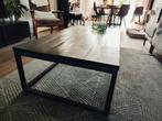 Robuust industrieel zwart houten salontafel, Ophalen, Gebruikt, 100 tot 150 cm, 50 tot 100 cm