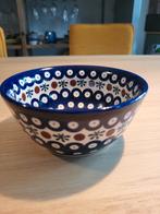 Bunzlau kom/schaal blue eyes / olive/dot., Huis en Inrichting, Keuken | Servies, Ophalen of Verzenden, Zo goed als nieuw, Kom(men)