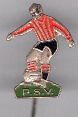 PSV P.S.V. zilverkleurig voetbal mannetje ( Y_002 ), Verzamelen, Speldjes, Pins en Buttons, Zo goed als nieuw, Speldje of Pin