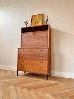Vintage wandmeubel simpla lux teak hout jaren 50/60/70, Ophalen, Gebruikt, 100 tot 150 cm, Minder dan 150 cm