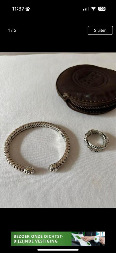 Budha to Budha Armband & Ring Set, Sieraden, Tassen en Uiterlijk, Armbanden, Zo goed als nieuw, Zilver, Ophalen of Verzenden