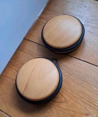 Deurstoppers houtlook (beuken) van rvs, diameter 105 mm, Huis en Inrichting, Woonaccessoires | Deurstoppers, Zo goed als nieuw