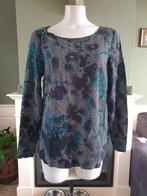 Sandwich zwart wit groene top shirt topje 36 S Gratis Verz., Kleding | Dames, Tops, Verzenden, Zwart, Zo goed als nieuw, Lange mouw