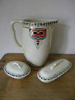 ART DECO LAMPETSTEL, LAMPETKAN , KAMMENBAKJE EN ZEEPBAKJE, Antiek en Kunst, Antiek | Keramiek en Aardewerk, Ophalen of Verzenden