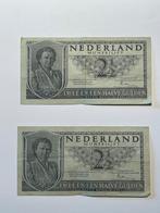 2 x 2,5 gulden biljetten uit 1949, Postzegels en Munten, Ophalen of Verzenden
