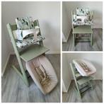 ZGAN! Stokke Tripp Trapp moss green+babyset,kussen,newborn, Ophalen of Verzenden, Zo goed als nieuw, Stokke Tripp Trapp, Stoelverkleiner