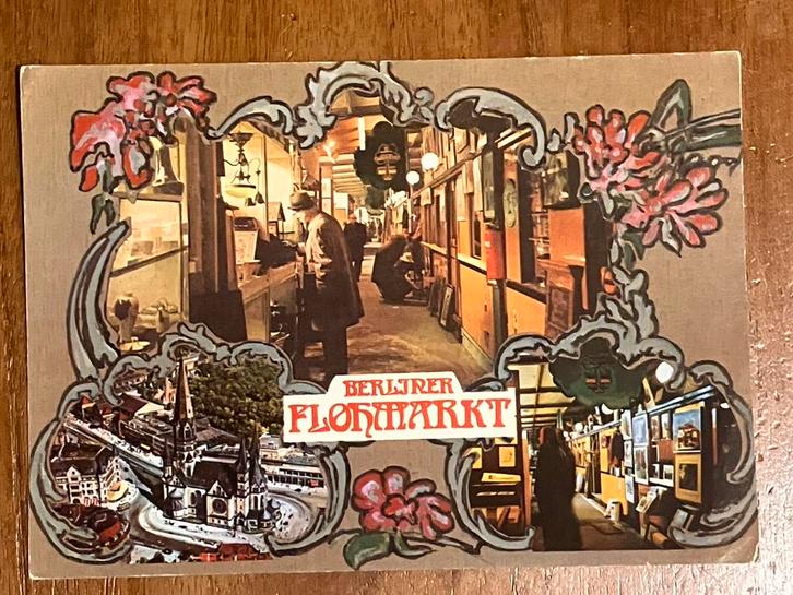 Berlijn Vlooienmarkt. Berliner Flohmarkt., Verzamelen, Ansichtkaarten | Buitenland, Ongelopen, Duitsland, Ophalen of Verzenden