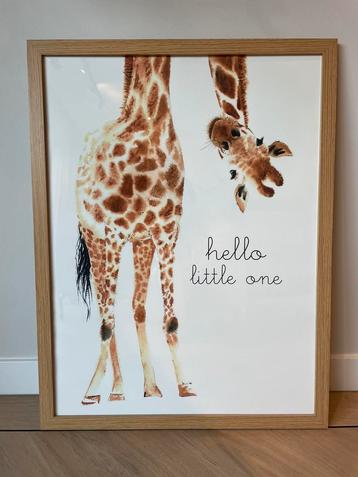 ‘Hello Little One’ Giraf Poster (incl. Frame)