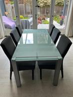 Zeer nette glazen eettafel (bezorgservice mogelijk), Gebruikt, Glas, 150 tot 200 cm, Modern