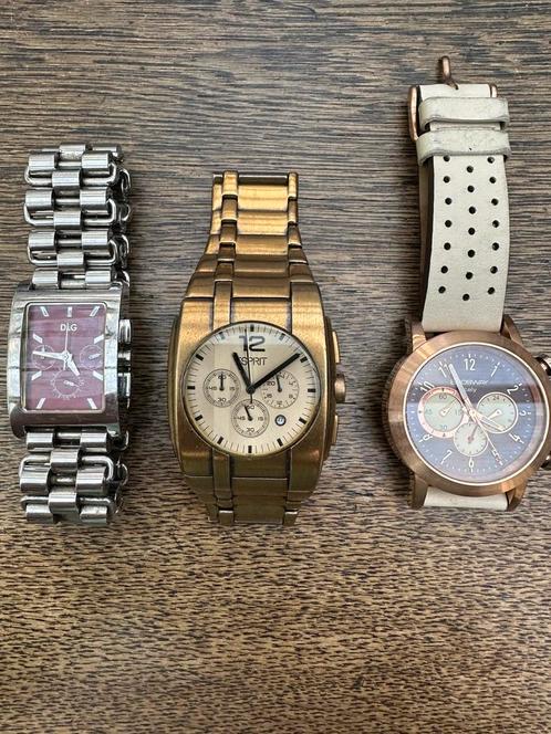 Esprit, Dolce & Gabbana, Brosway chronograaf horloge, Sieraden, Tassen en Uiterlijk, Horloges | Dames, Gebruikt, Polshorloge, Staal