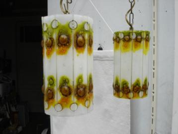 SET Feders Felipe Derflinger hanglampjes glas Mexico 1960/70 beschikbaar voor biedingen