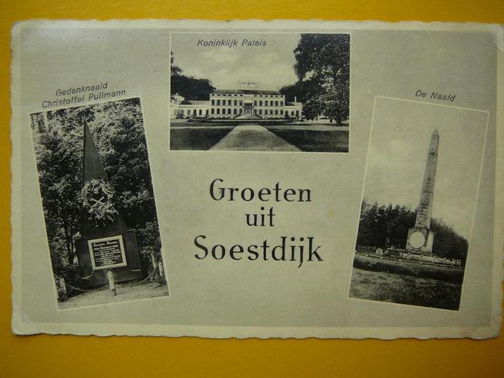 Soestdijk. Baarn.  Groeten uit Soestdijk 3 luik., Verzamelen, Ansichtkaarten | Nederland, Gelopen, Utrecht, 1920 tot 1940, Ophalen of Verzenden