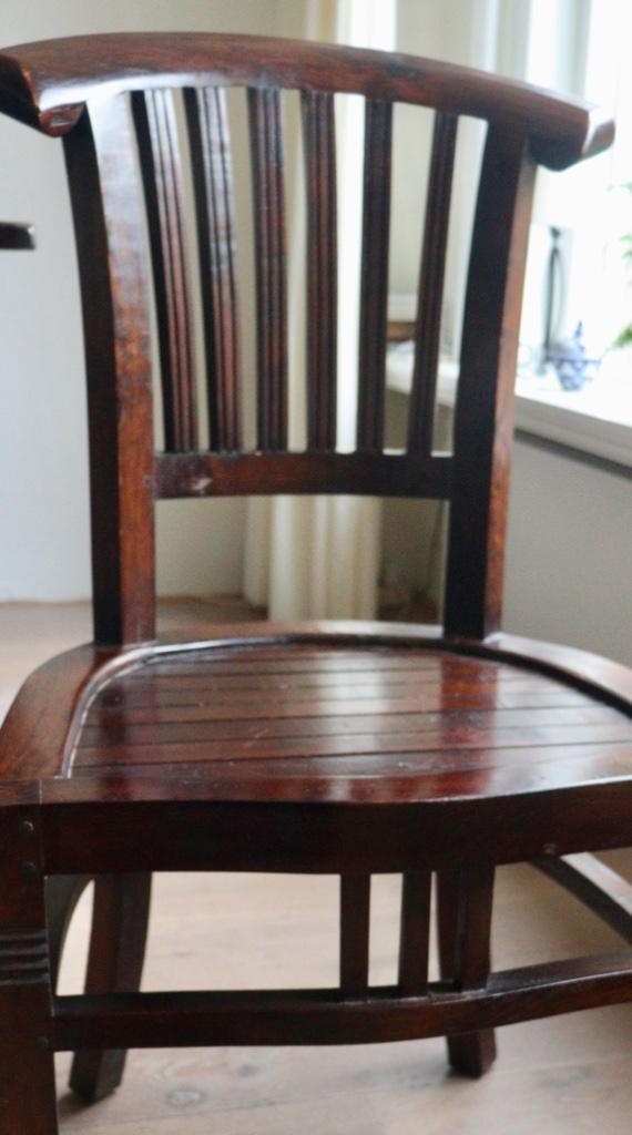 10x massief teakhouten eetkamerstoel – spijlenrug – set, Huis en Inrichting, Stoelen, Gebruikt, Vijf, Zes of meer stoelen, Hout