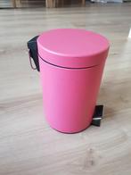 Roze metalen prullenbak / pedaalemmer, Ophalen, Gebruikt, Met pedaal, Minder dan 10 liter