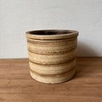Retro Vintage Jaren 70 Bloempot, Gedraaid Model, Natuurkleur, Tuin en Terras, Bloempotten, Gebruikt, Rond, Binnen, Ophalen of Verzenden