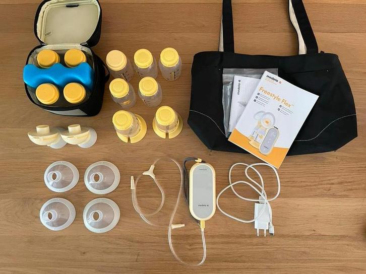 Medela Freestyle Flex Borstkolf + veel accessoires, Kinderen en Baby's, Babyvoeding en Toebehoren, Gebruikt, Borstkolf, Ophalen of Verzenden