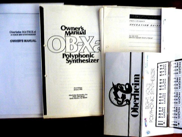 8 handleidingen van OBERHEIM synthesizers, Muziek en Instrumenten, Instrumenten | Toebehoren, Zo goed als nieuw, Keyboard of Synthesizer