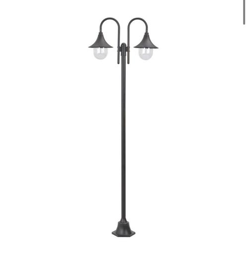 Paalverlichting tuin aluminium brons 2-delig, nieuw in doos, Tuin en Terras, Tuinwanddecoratie, Zo goed als nieuw, Ophalen of Verzenden
