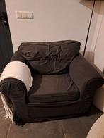 Zwarte Ektorp fauteuil + extra zwarte hoes, Ophalen, Gebruikt, 75 tot 100 cm