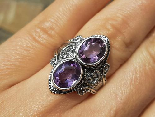 925 zilveren ring amethyst / amethist maat 16,5 - Vanoli, Sieraden, Tassen en Uiterlijk, Ringen, Nieuw, Dame, Kleiner dan 17, Paars