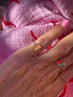 14k pinkring met letter m goud, Ophalen of Verzenden, Dame, Goud, Kleiner dan 17