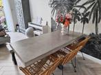 Betonlook eettafel met bankje en stoelen, Ophalen, 50 tot 100 cm, Zo goed als nieuw, Vijf personen of meer
