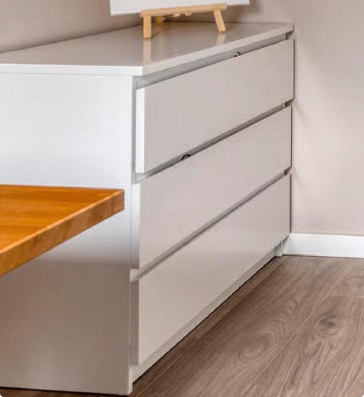 Ikea Malm ladekast wit - 3 lades, Huis en Inrichting, Kasten | Dressoirs, Zo goed als nieuw, 50 tot 100 cm, 25 tot 50 cm, Met lade(s)