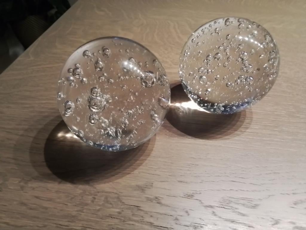 TWEE SPIJKERBOLLEN - FLORIS MEYDAM - LEERDAM GLASFABRIEKEN, Ophalen of Verzenden