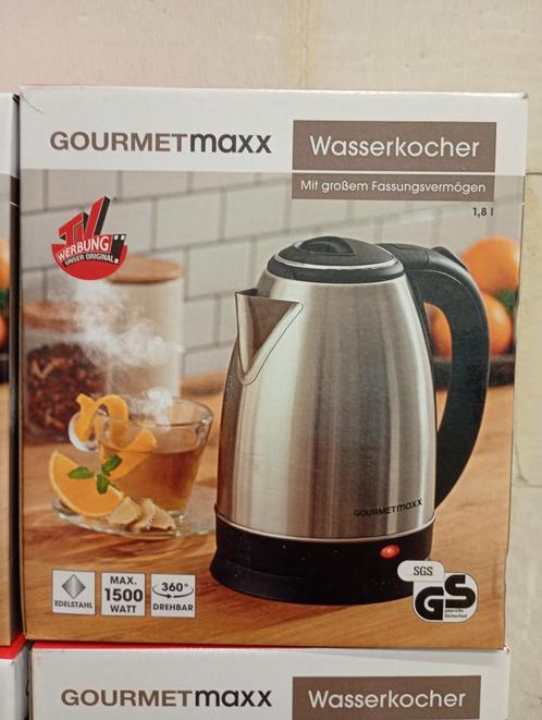 GOURMET MAXX Waterkoker - 1.8l - roestvrij staal, Witgoed en Apparatuur, Waterkokers, Nieuw, 1 tot 2 liter, Rvs, Ophalen of Verzenden