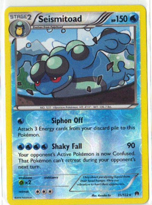 Breakpoint,  Seismitoad [reverse] 35/122, Hobby en Vrije tijd, Verzamelkaartspellen | Pokémon, Nieuw, Losse kaart, Verzenden