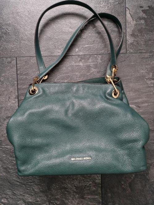 Michael Kors Raven Large Shoulder Tote Groen leer, Sieraden, Tassen en Uiterlijk, Tassen | Damestassen, Zo goed als nieuw, Groen