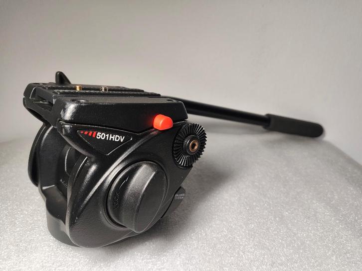 Manfrotto videohead- fluidhead 501HDV (statiefkop / videokop, Audio, Tv en Foto, Fotografie | Statieven en Balhoofden, Gebruikt